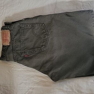 Vintage Levi's 550 Olive Green Denim Shorts Men Sz 33